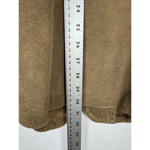 VTG Cabelas Leather Blazer Men 40R Brown Western Cowboy Single Breasted 2 Button - Picture 9 of 11